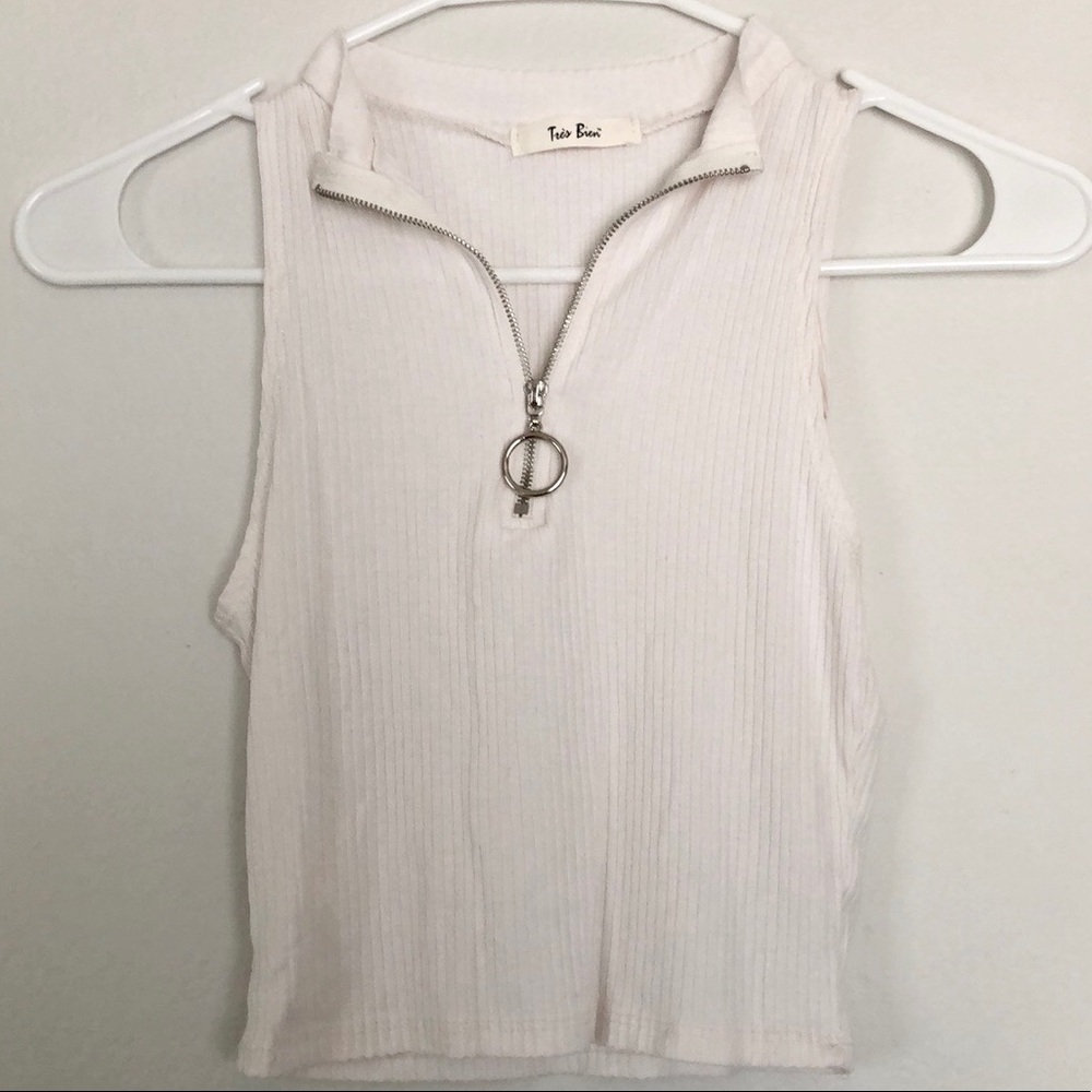 Retro tank top with a zipper